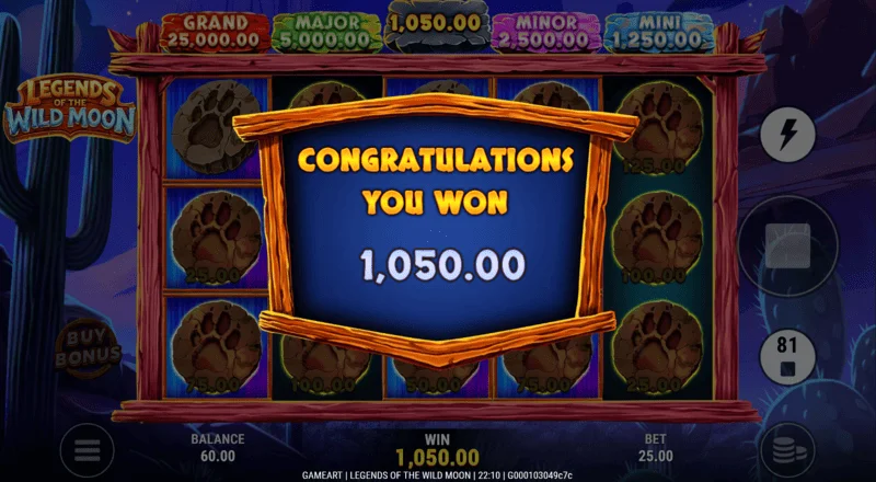 Legends of the Wild Moon - bua iomlán i Free Spins